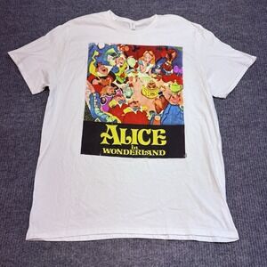 Alice in Wonderland Disney Tea Party Graphic T-Shirt Vintage Retro Inspired XL